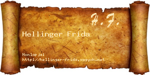 Hellinger Frida névjegykártya